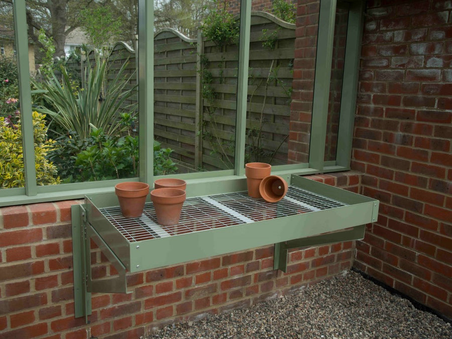 Classic Folding Bench for Griffin Herb Garden greenhouse
