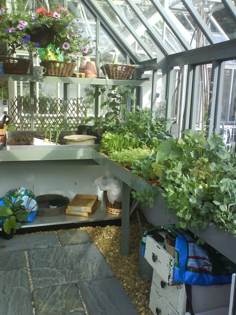 L Shaped Bench for the Lavender Greenhouse