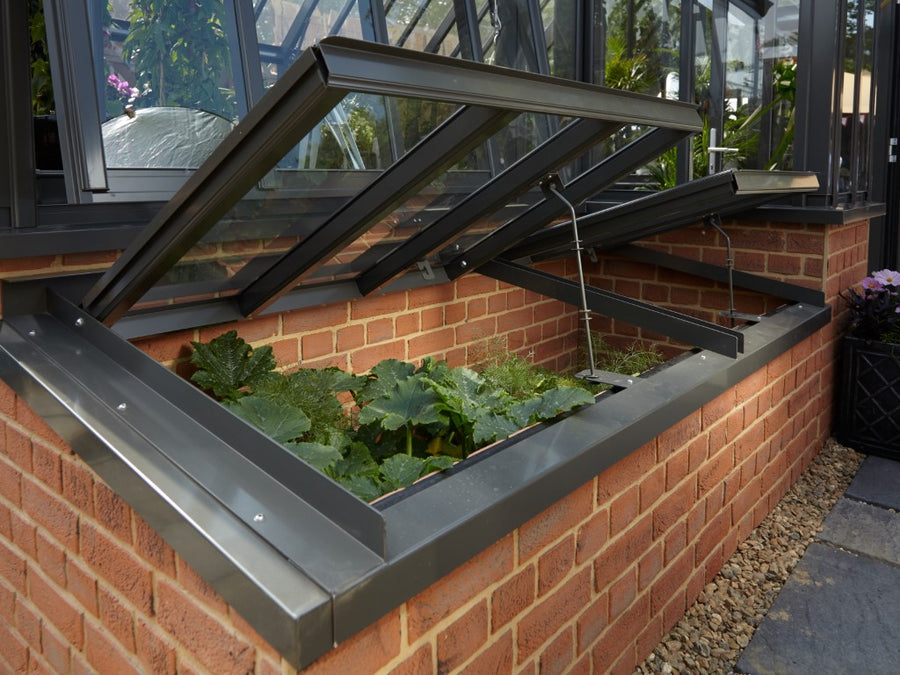 Cold Frames to both sides of the porch for the Thyme Greenhouse