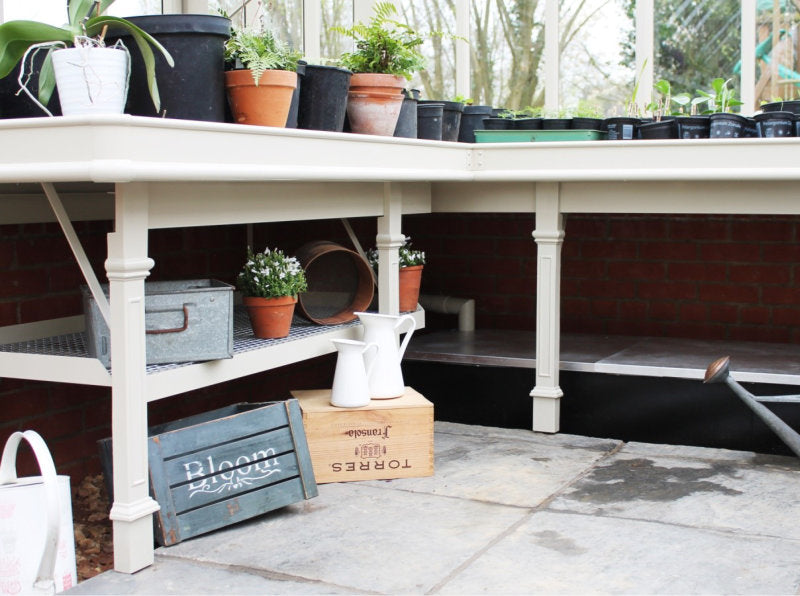 L shaped bench for the Thyme Greenhouse